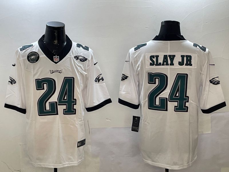 Men Philadelphia Eagles #24 Slay jr White Second generations 2025 Nike Vapor Limited NFL Jersey style 5->philadelphia eagles->NFL Jersey